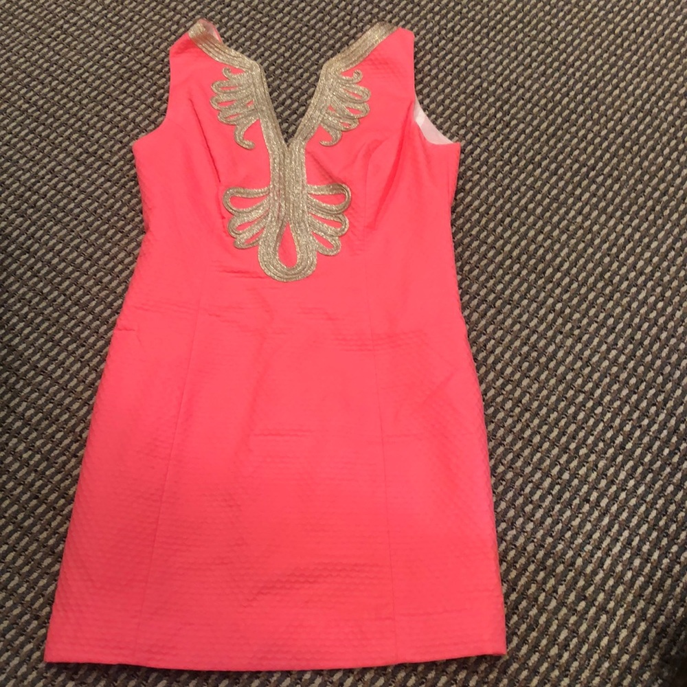 Lilly Pulitzer Pink & Gold Dress